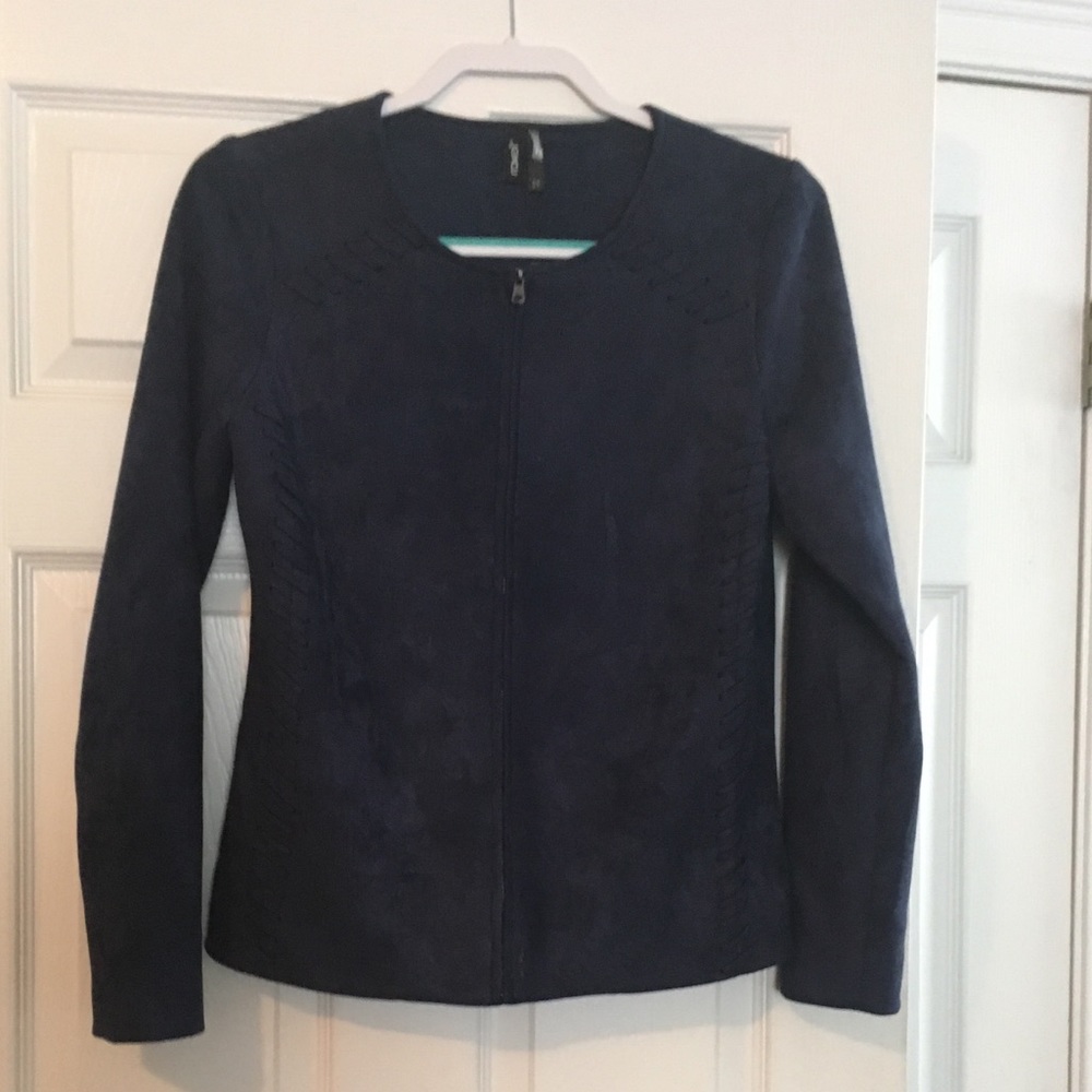 New Revol Faux Suede Zip Front Jacket